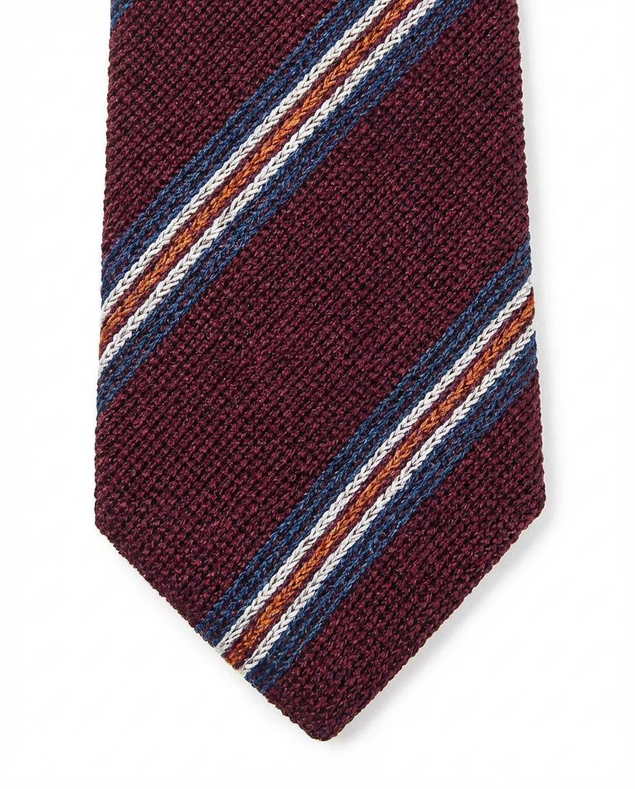 Casa Bravura x C.C. Williams Bordeaux Striped Tie
